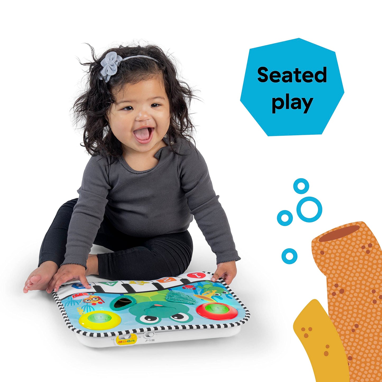 Baby Einstein Ocean Explorers Neptune's Kick & Explore Musical Kick Pad & Crib Toy, Tummy Time Mat, Learning Toy, for Ages 0 Months and up